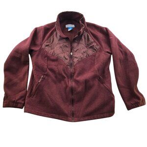 Columbia Women's Interchangeable Jacket Size 1X Full Zip Fleece Maroon Outdoors